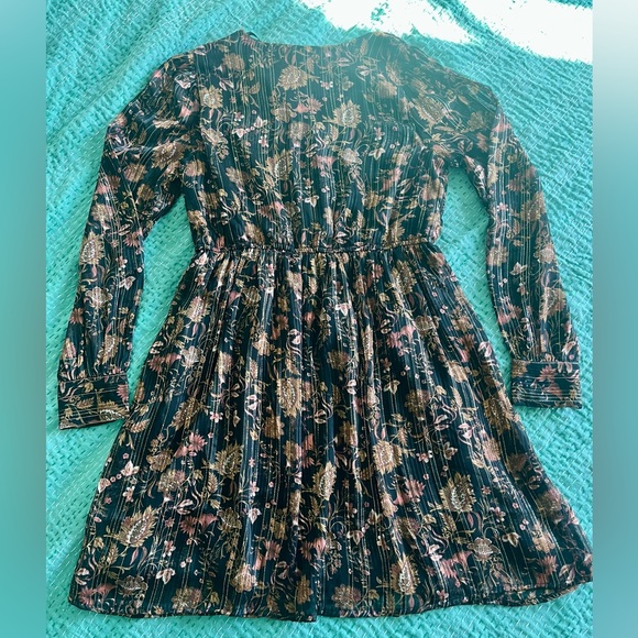 Vero Moda Floral Metallic Print Short Dress - M - Picture 6 of 15